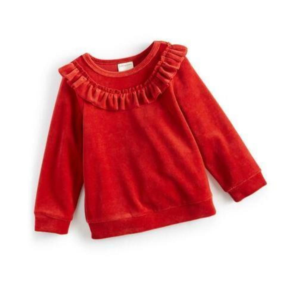 First Impressions Toddler Girls Ruffled Velour Top, Created for Macy's -